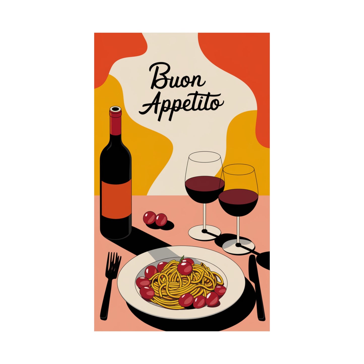 Elegant Buon Appetito Wall Poster for Kitchen & Dining Decor