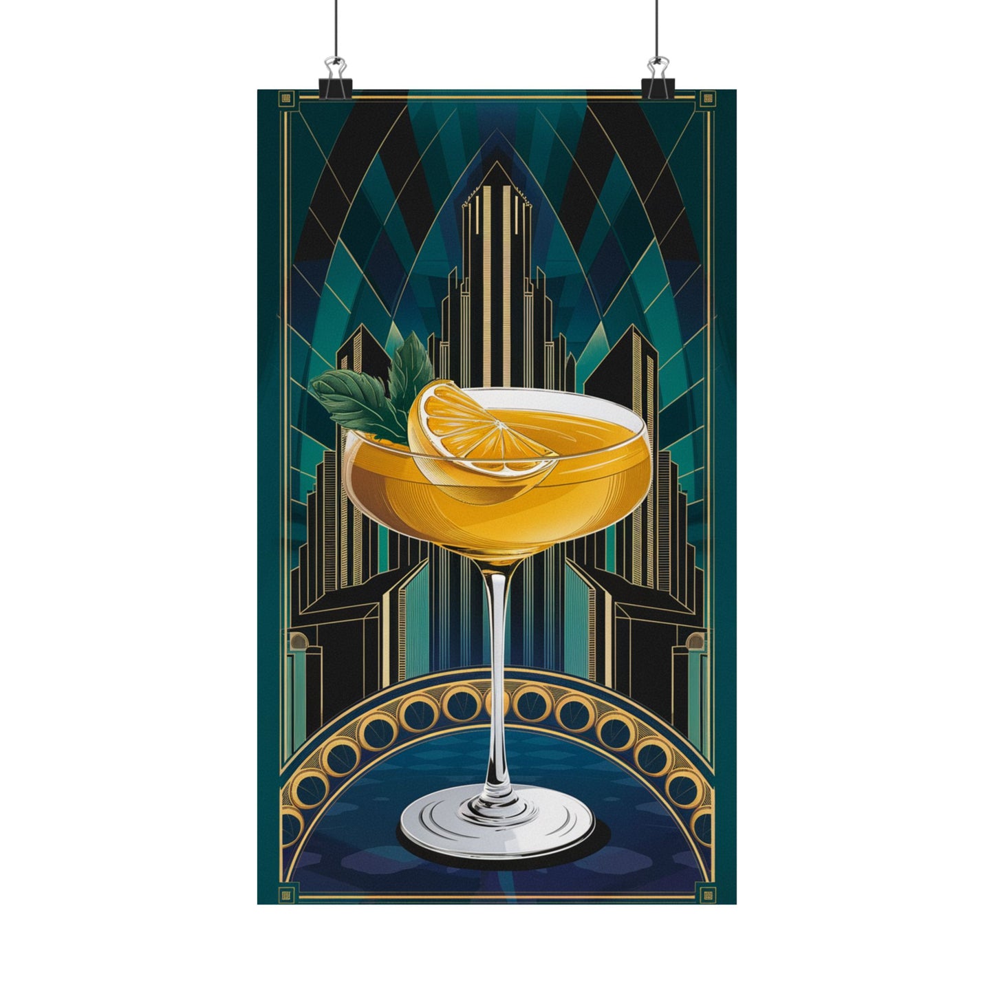 Elegant Art Deco Cocktail Wall Poster – Bold & Luxurious