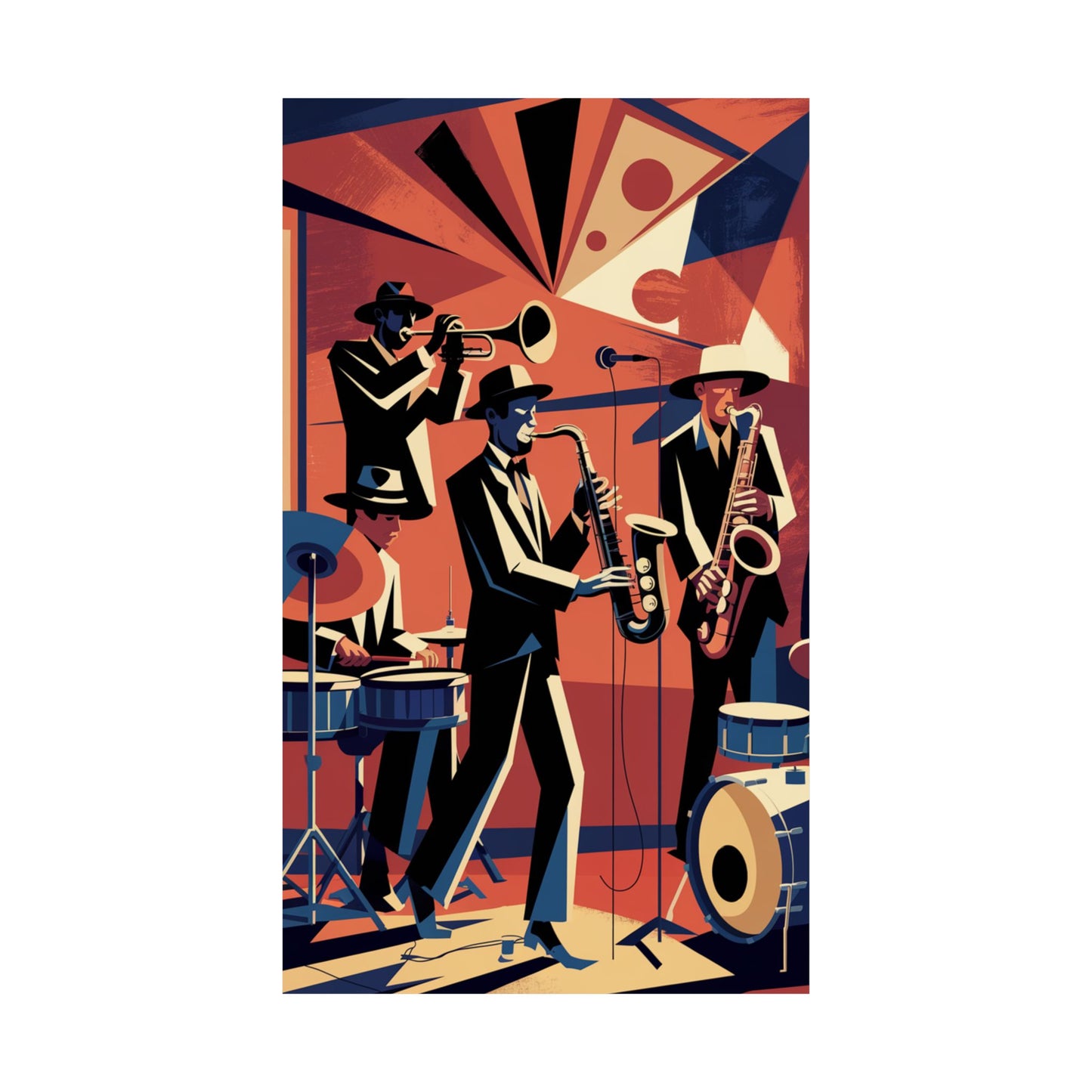 Vintage Jazz Band Wall Poster – Bold and Iconic Music Art