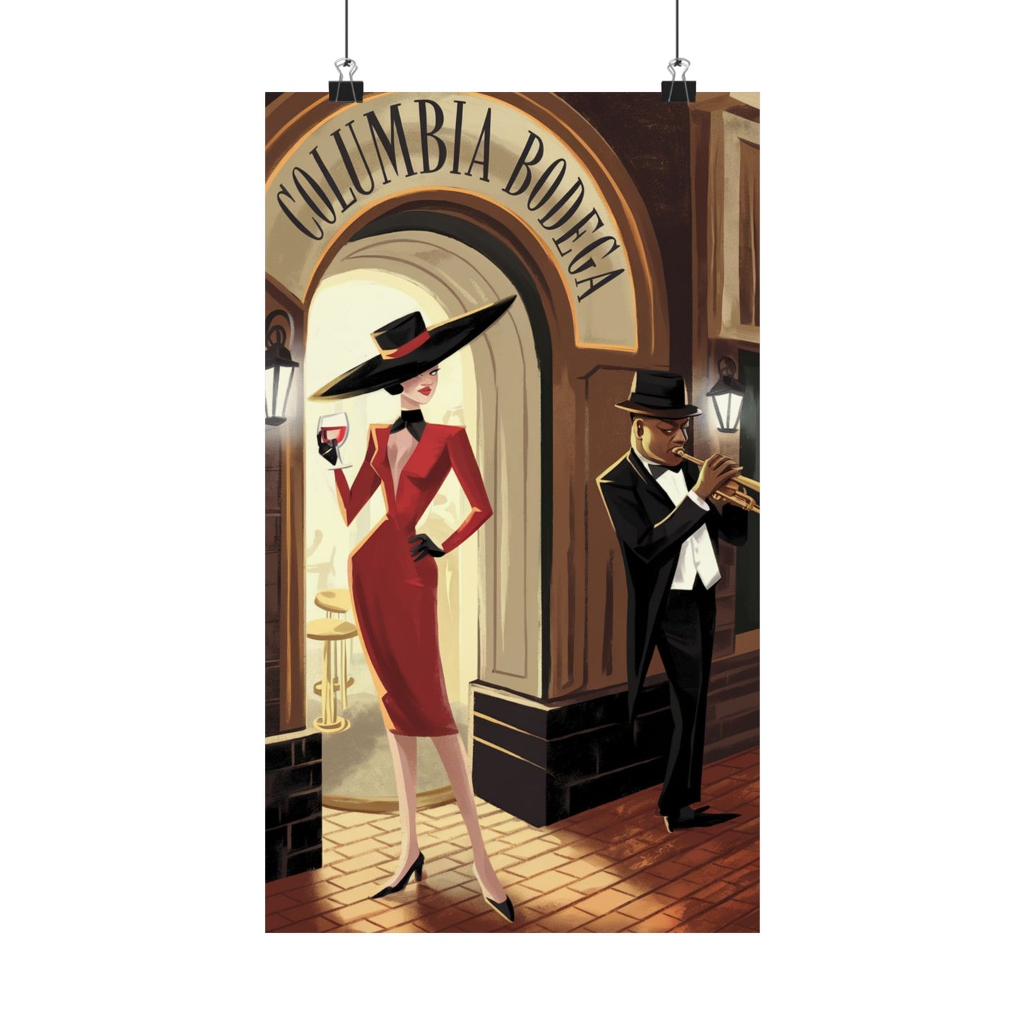 Elegant Vintage Jazz Night Wall Poster - Columbia Bodega Art