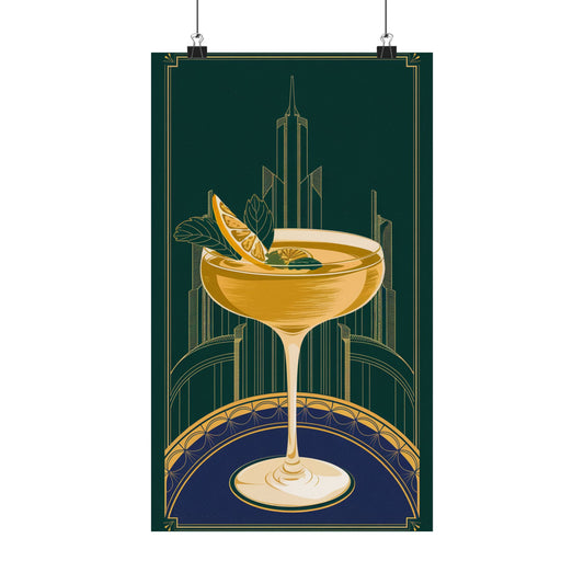 Elegant Art Deco Cocktail Wall Poster