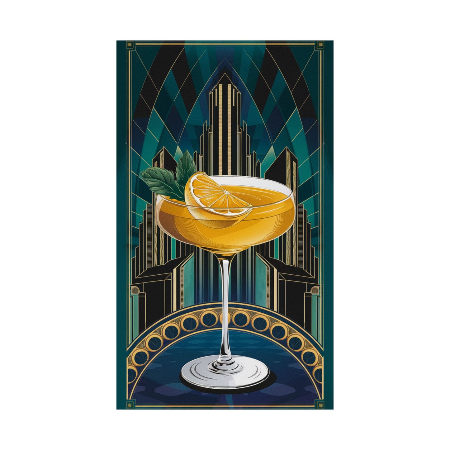 Elegant Art Deco Cocktail Wall Poster – Bold & Luxurious